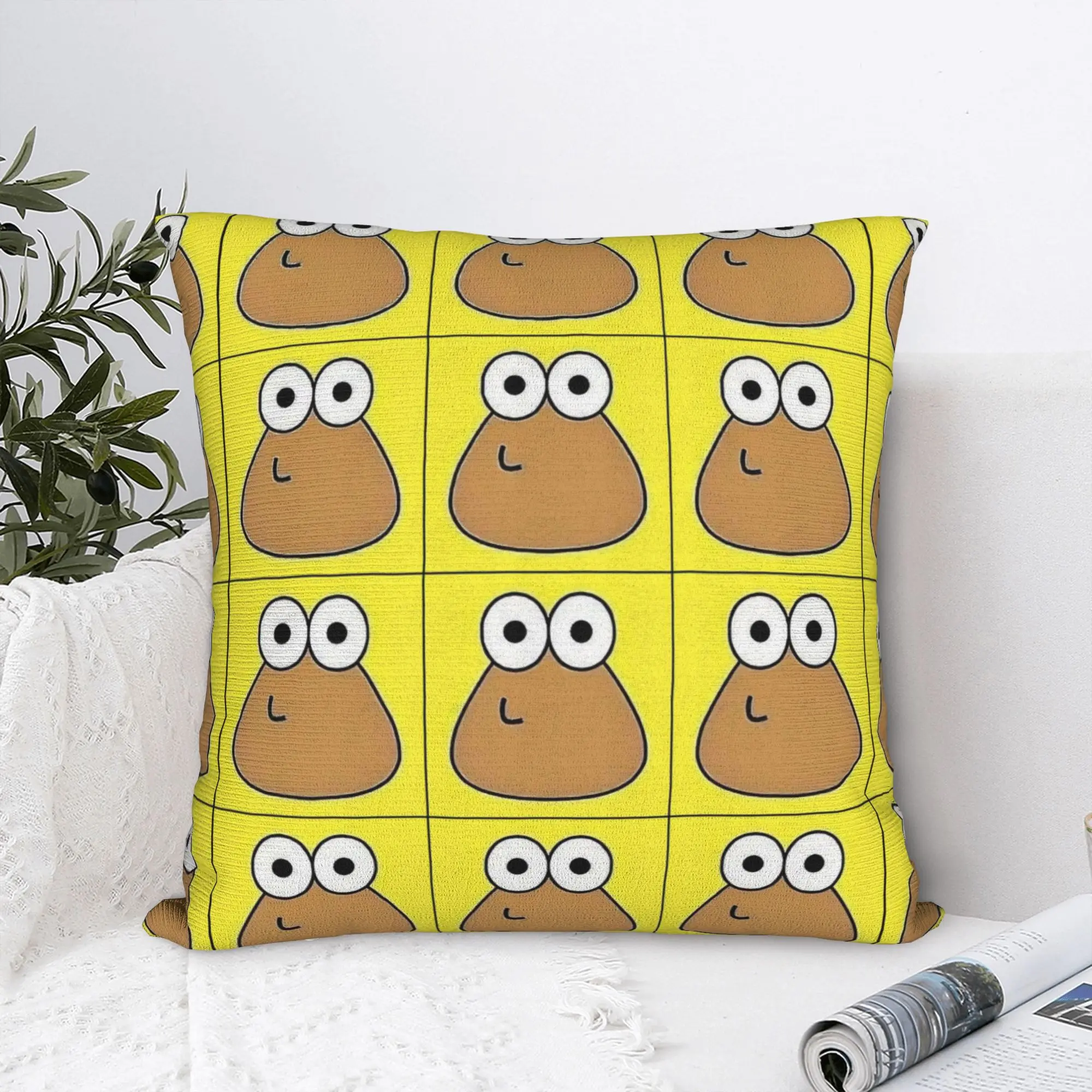 Virtual-Alien Pet P-Pou Pillowcase Printed Polyester Cushion Cover Decoration Cartoon Game Pillow Case Cover Seat Square