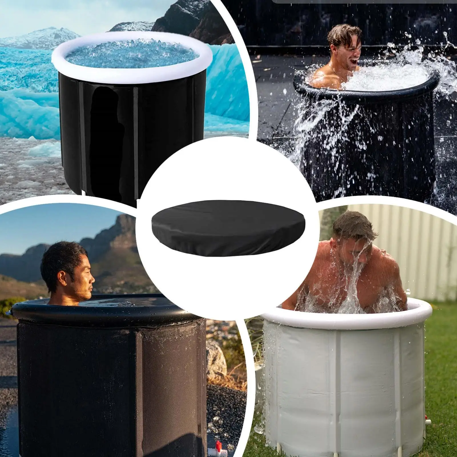 غطاء حوض الاستحمام البارد حامي حوض الغطس البارد مقاوم للماء غطاء دلو الثلج لتسلق الصالة الرياضية الفناء الخلفي سبا حمام سباحة خارجي التخييم #1