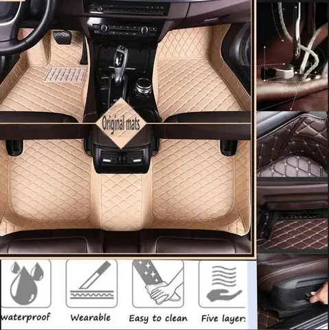 Hummer H2 2003-2009 H3 2003-2009 인테리어 액세서리 인조 가죽 용 맞춤형 3D 자동차 바닥 매트