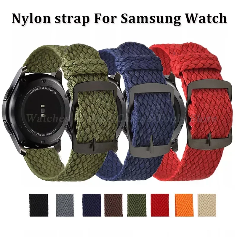 Nylon Watch Strap 18mm 20mm 22mm for Perlon Band for Samsung Galaxy Watch 3 4 Weave Belt High Quality Replacement Wristband