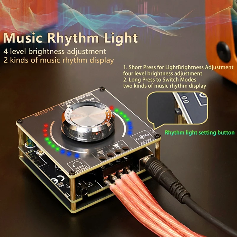 XY-D100H تيار مستمر 9-24 فولت/5A 100 واط + 100 واط الصوت الرقمي مكبر كهربائي بلوتوث 5.1 ستيريو AUX USB كارت الصوت وحدة مكبر للصوت