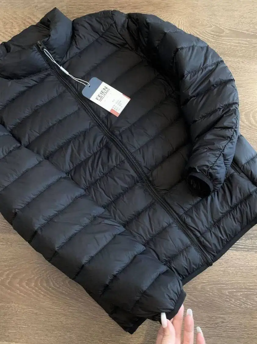 

Warmth Lightweight Hooded Stand Collar down Cotton Jaet for Men Spring Season Loose Fit Knot Element Non-Brand