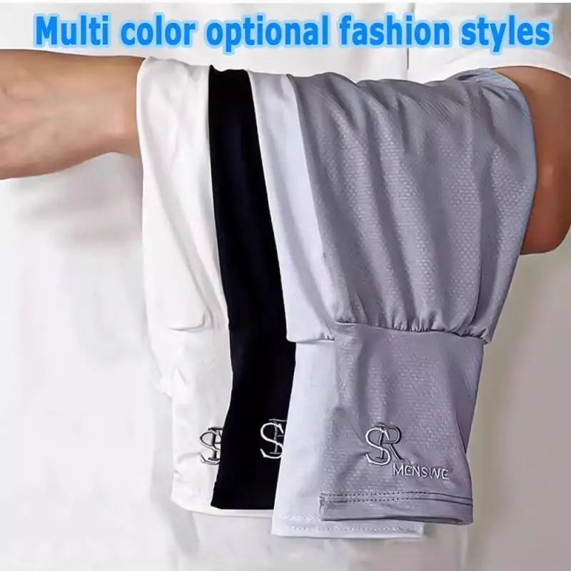Women's Solid Color Embroidered Cooling Arm Sleeves  Summer Loose Breathable Outdoor Sports Sleeves