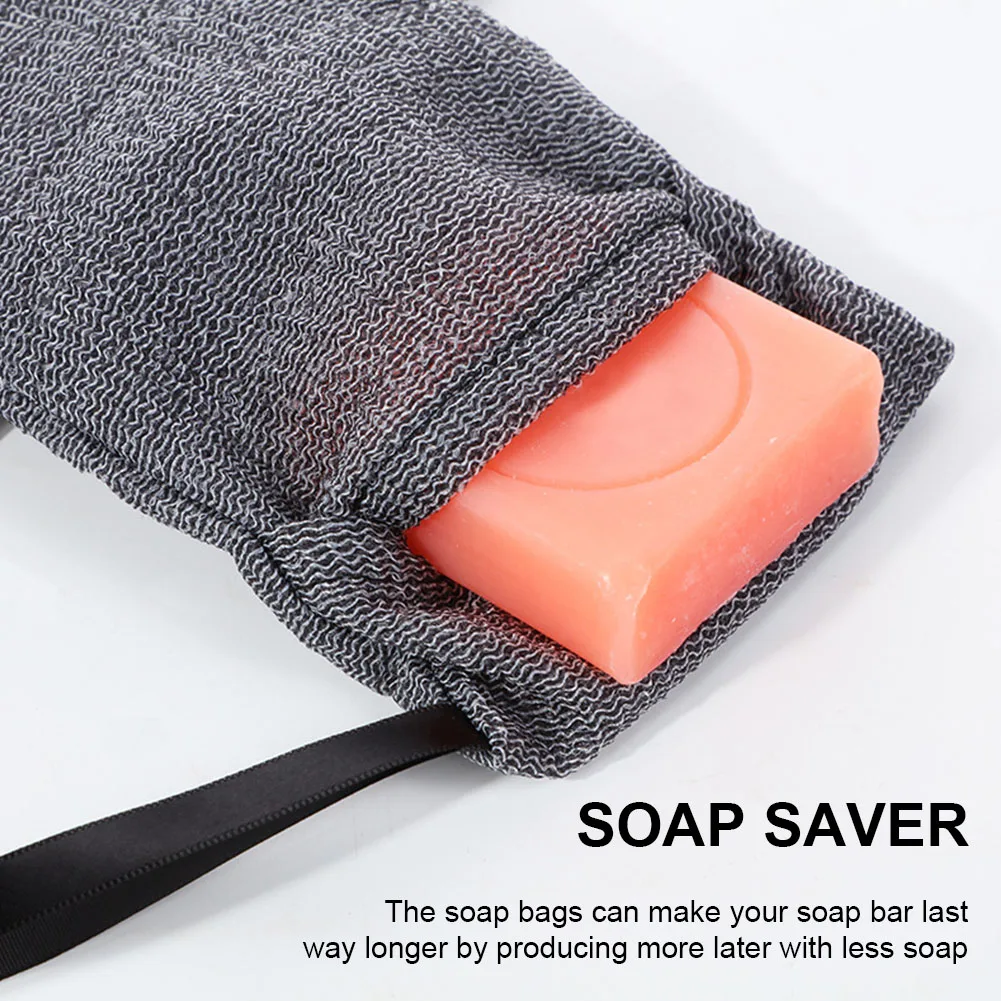 2pcs Exfoliating Bath Shampoo Soap Bag Mesh Drying for Shower Saver Bubble Net Double Layer Bathing Soap Pouch Shower Sponge