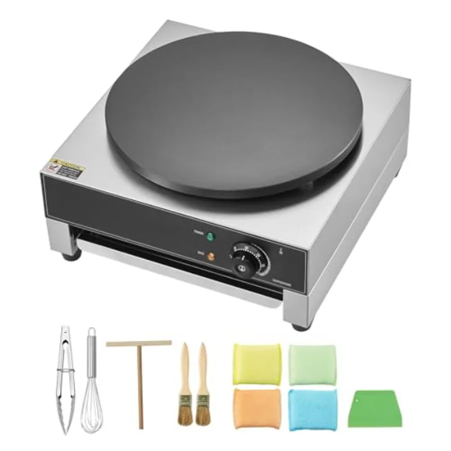 1700W Nonstick Electric Crepe Maker with Temperature Control
