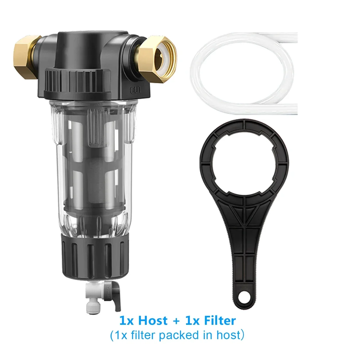 Pre Filter Whole House Spin Down Sediment Water Filter Central Prefilter Purifier System Backwash Stainless Steel Mesh