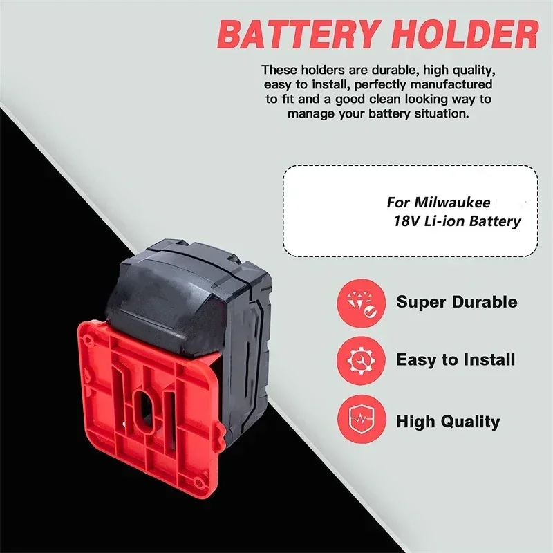 Imagem -04 - Battery Mount Suporte de Armazenamento para Makita Li-ion Battery Holder Slots Stand Dock Holder Oficina Dewalt Milwaukee 18v