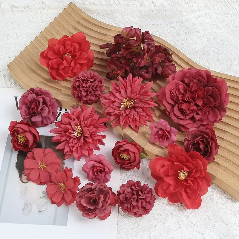Rose Künstliche Blumen Set Pfingstrose Gefälschte Blumen Für Wohnkultur Hochzeit Ehe Dekorationen Ornamente Bouquet Girlande Zubehör – Detail 3