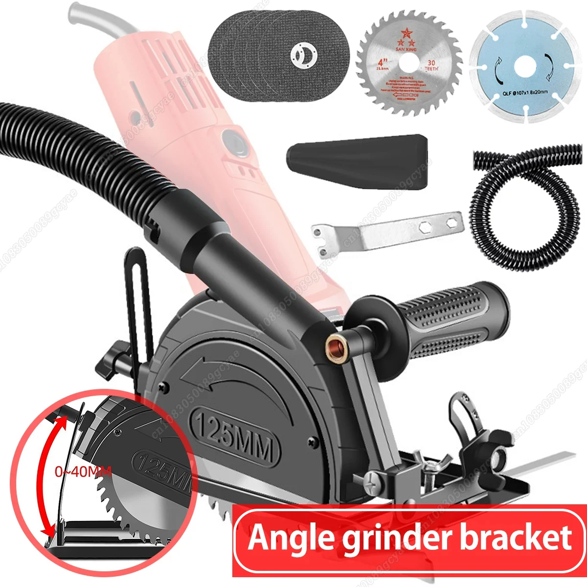 

Hand Angle Grinder Converter Bracket Kit Dust Free 45°Adjustable Cutter Converter to Electric Circular Saw Holder for 100-125MM