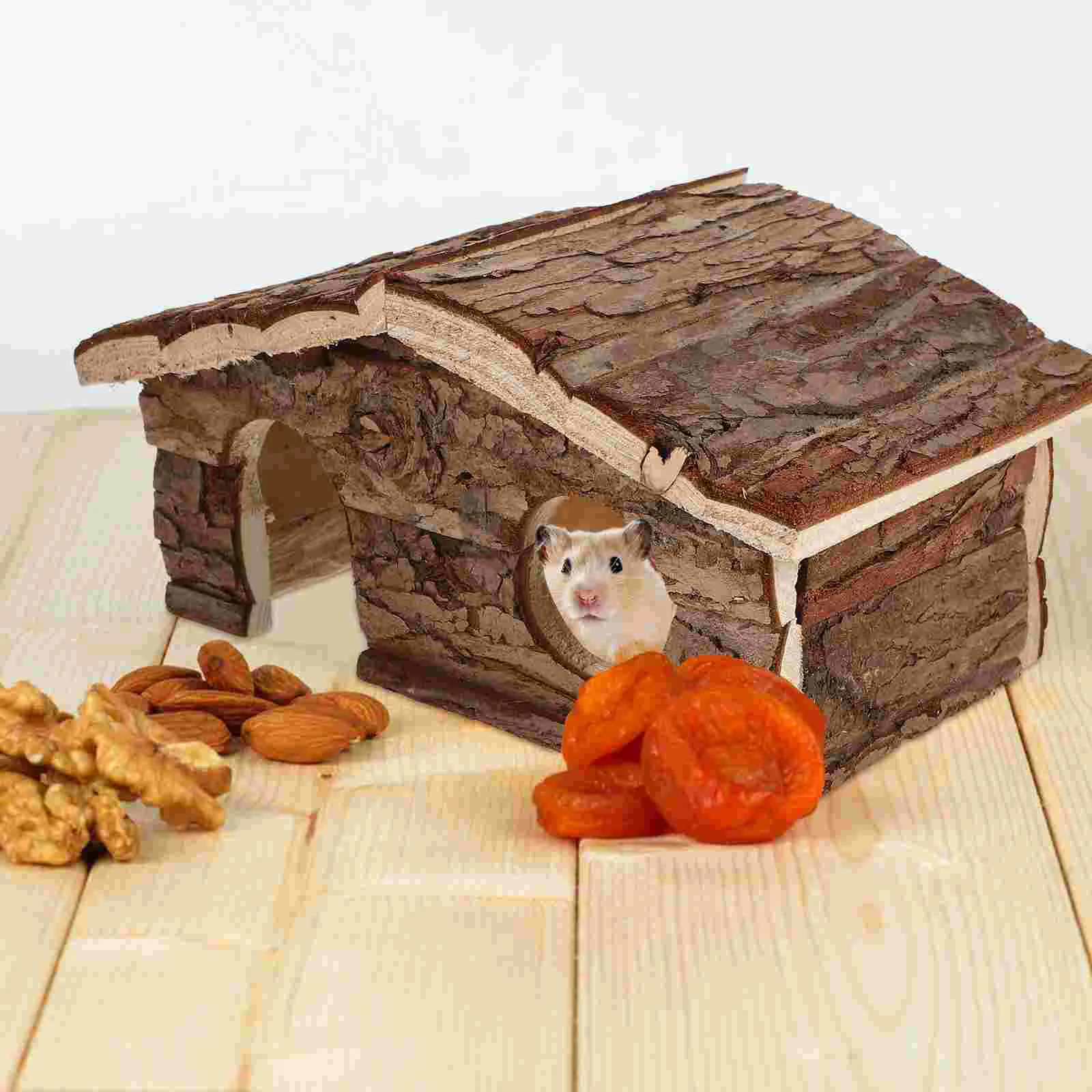 Wooden Small Animal Sleeping Bed Rabbit Hideout House Hamster Shelter Cage Pig Guinea Toy Nest Wooden Habitats cage pet supplies