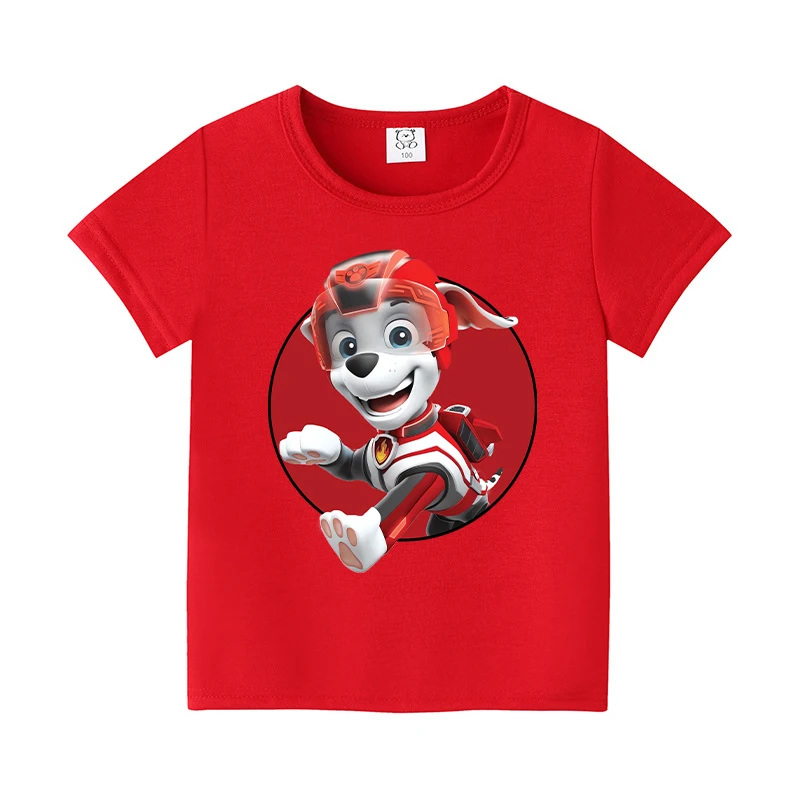 New Paw Patrol T-shirts for Children Kawaii Cartoon Printed Kids Tops Boys Girls Cotton Short Sleeves 2024 Baby Summer Clothes