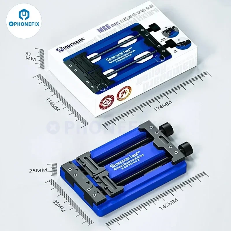 Imagem -02 - Mecânico Mr6 Max Dupla Eixo de Solda Anti-calor Dispositivo Elétrico para Telefone Pcb Titular Mainboard Cpu ic Chip Braçadeira de Soldagem Fix Ferramenta de Reparo