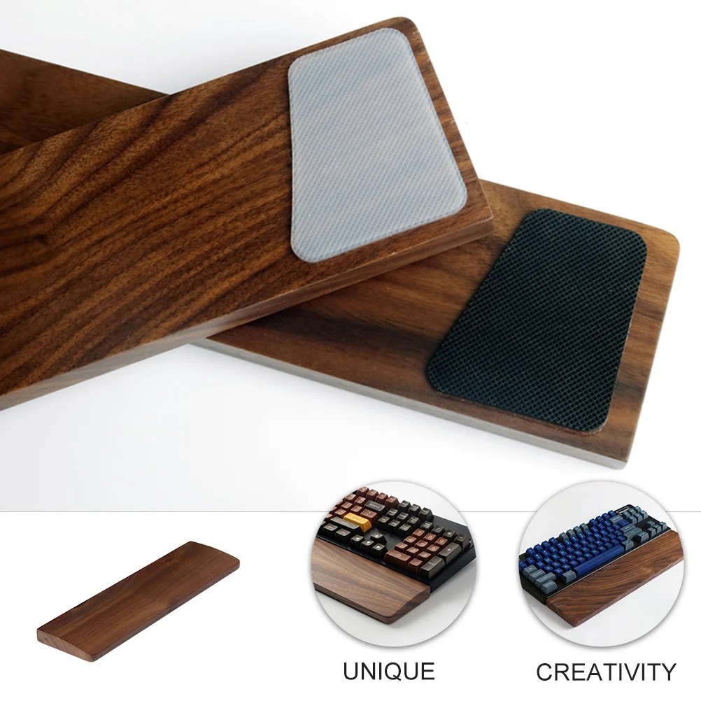 

300Mm Wooden Wrist Pad for Keyboard Ergonomic Design Comfortable Palm Rest Support Long Hours Typing Natural Elegant Desktop