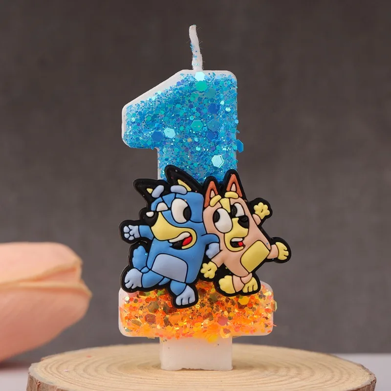 Bluey Bingo Anime Candle Cute 3D 0-9 Number Cartoon Character Party Cake Plug-in Birthday Cake Decoration Gift