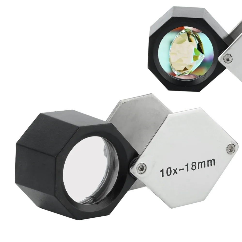 

Профессиональная шестиугольная лупа с 10-кратным увеличением, объектив 18 мм, линза 3/4 дюйма, оптическая лупа, лупа для ювелирных изделий, проверка тонких деталей