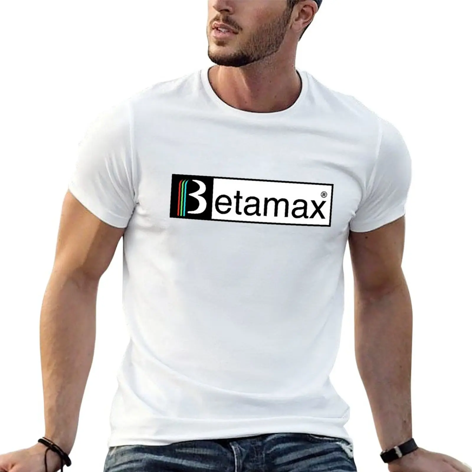 تي شيرت بشعار Betamax تي شيرت رجالي تي شيرت قطني مع تي شيرت مطبوع #1