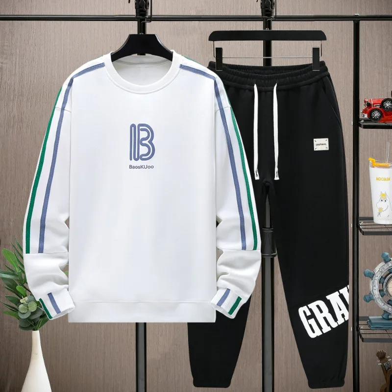 Men's Tracksuit Sets You Can Purchase Separately Tops High Quality Round Neck Pullover+Jogger Sweatpants for Young Men Clothing