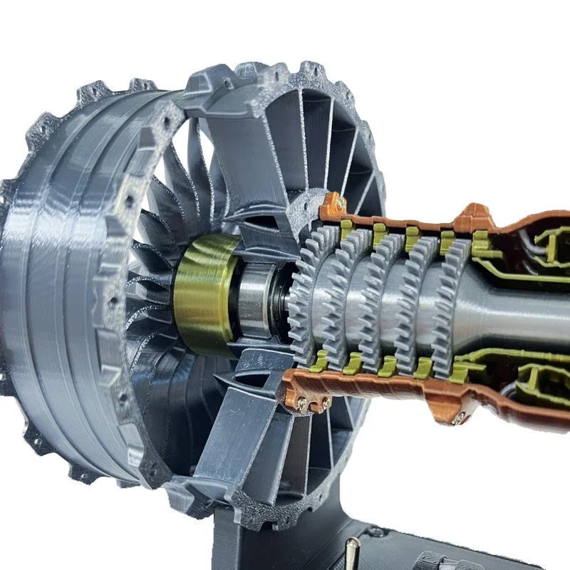 25CM TR-900 Turbofan Engine Model Kit Jet Aircraft 3D Printing Aviation Model Toy Man Kids Gift - Finished Product