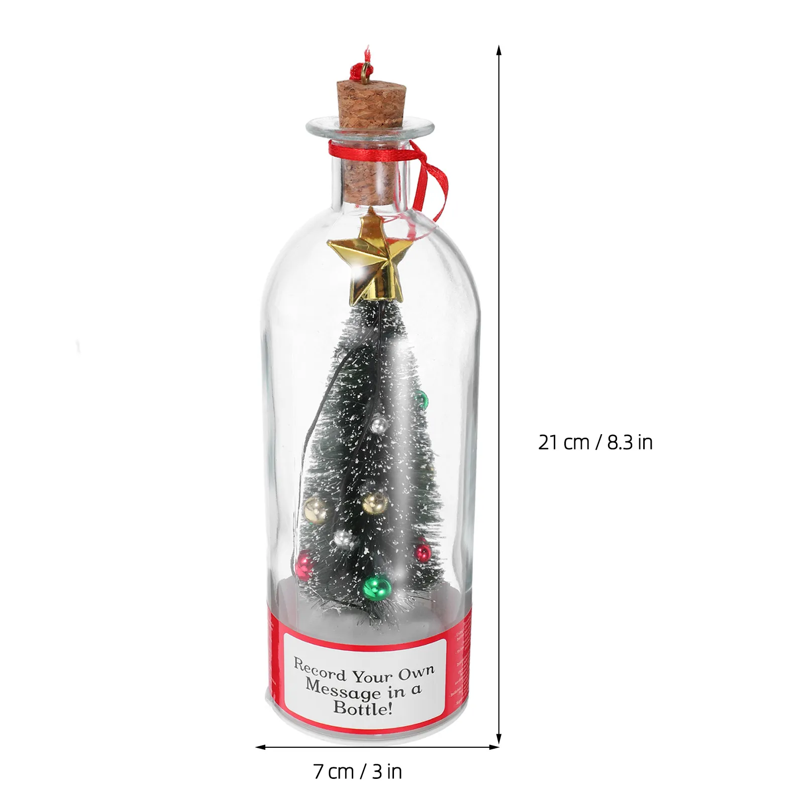 Christmas Tree Glass Bottle Keepsake Christmas Tree Wishing Bottle Ornament Recordable Message Bottle Display Xmas Party Props