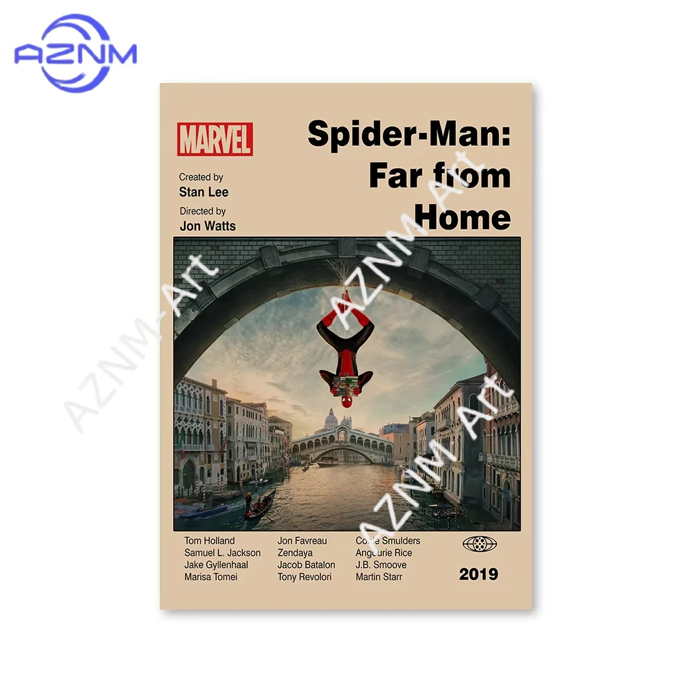 Poster Marvel Canvas Wall Art Print Mural Spider-Man Iron Man Retro Poster Home Decor Birthday Christmas Gift Unframed