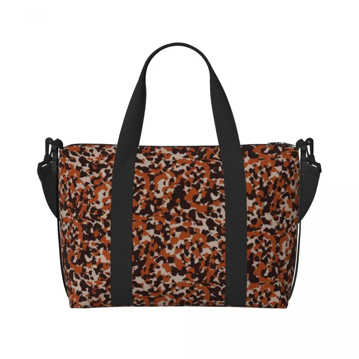 

Custom Large Desert Night Leopard Camo Tote Bag for Women Shoulder Shopper Beach Gym Travel Bag