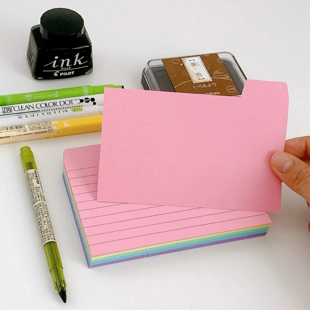 50 قطعة من أوراق ملصقات الفهرس مع علامات التبويب - 5 ألوان، 7.6 × 12.5 سم (2.99 × 4.92 بوصة)، سميكة 220 جرامًا في الثانية، قابلة للكتابة على الوجهين لسهولة الفرز #4