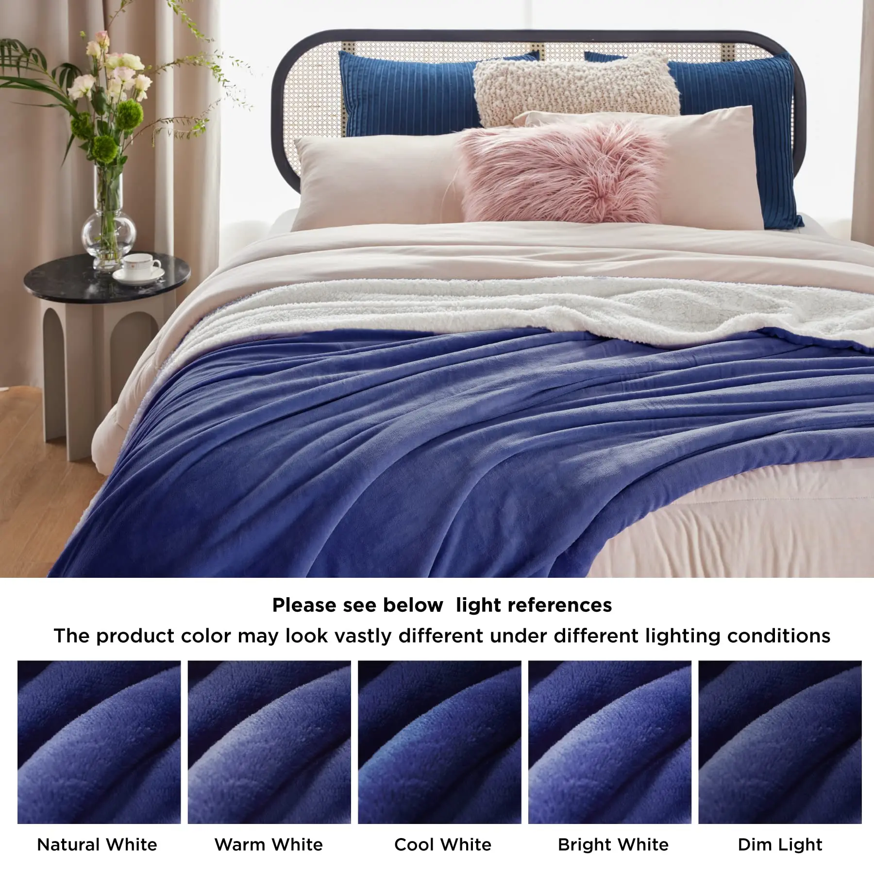 Manta para cama, franela, Cachemira, ligera, felpa, gruesa, peluda, cálida, suave, antiestática, microfibra, 59x79 pulgadas