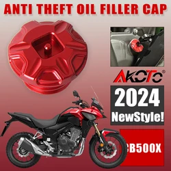 Motorcycle Anti theft Oil Filler Cap Accessories Engine Oil Plug Cover For HONDA CB500X CB500F CB500 CB 500 X/F 2023 2024+