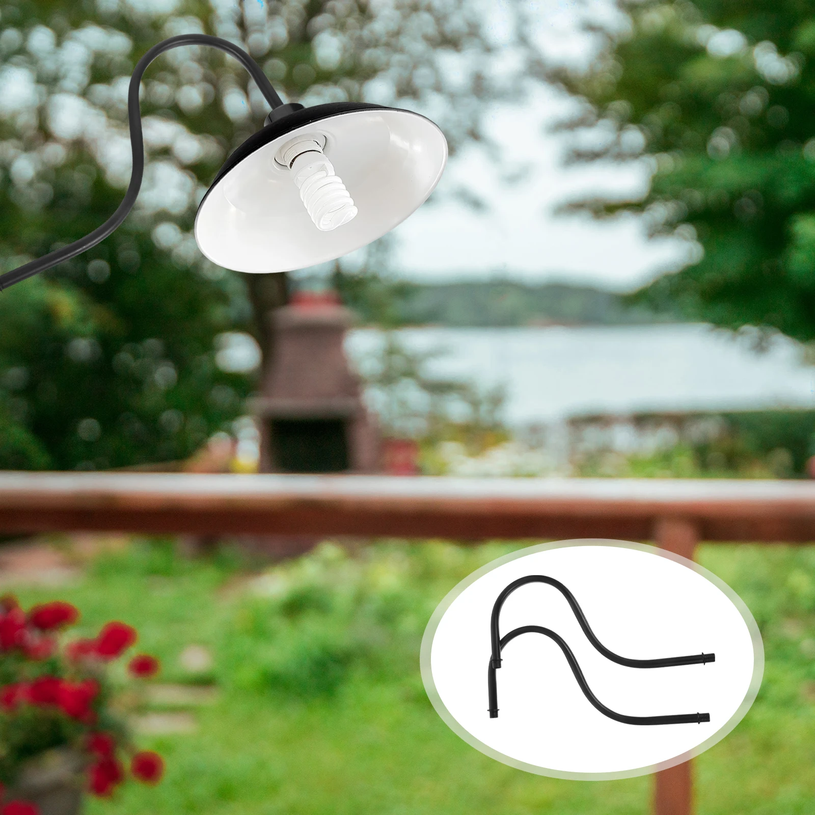 

2pcs Rod Replacement Black Curved Lamp Stem For Table Floor Lamp Repair Diy Kit Light Fixture Fittings Parts Hardware