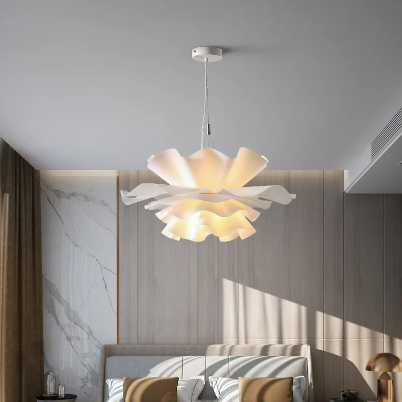 

White flower chandelier designer nordic pendant lamp For Bedroom living room Bar dining lamp kids room danish pendant light