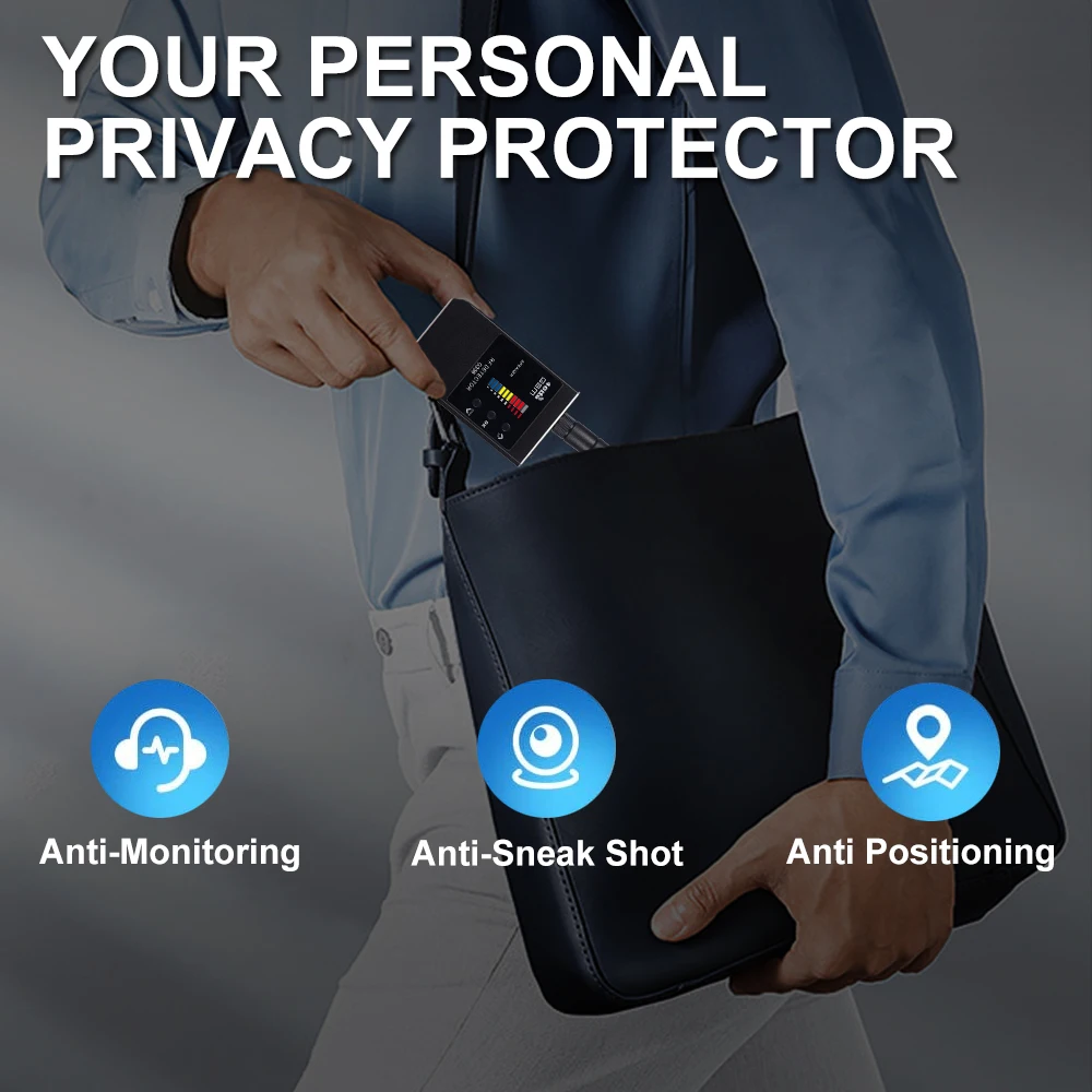 G338 Anti Spy Anti Candid Cameras Detector Bug Mini GSM Wireless RF Signal Automatic Detects GPS Locator Tracker Finder Scanner