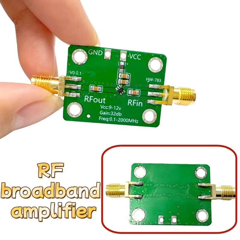 

Модуль радиочастотного широкополосного усилителя 0,1-2000 МГц, 30 дБ, усиление, малошумящая плата разработки LNA для усиления сигнала, радиочастотный тест