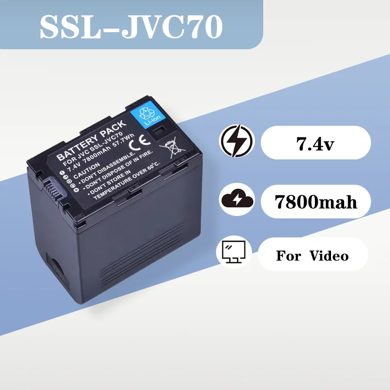 High Capacity Replacement Battery SSL 70 BN SSL 70 7.4V 7800mAh For Video Camera Camcorder