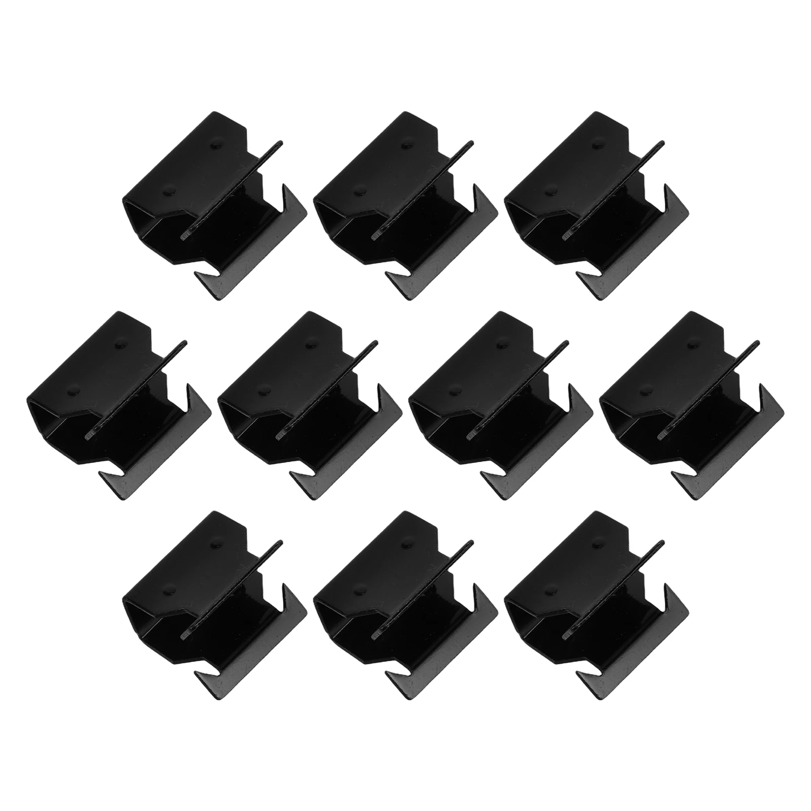 

10pcs Deflector Clamps Channel Guards Fitting Rain Gutter Black Iron Automotive Parts