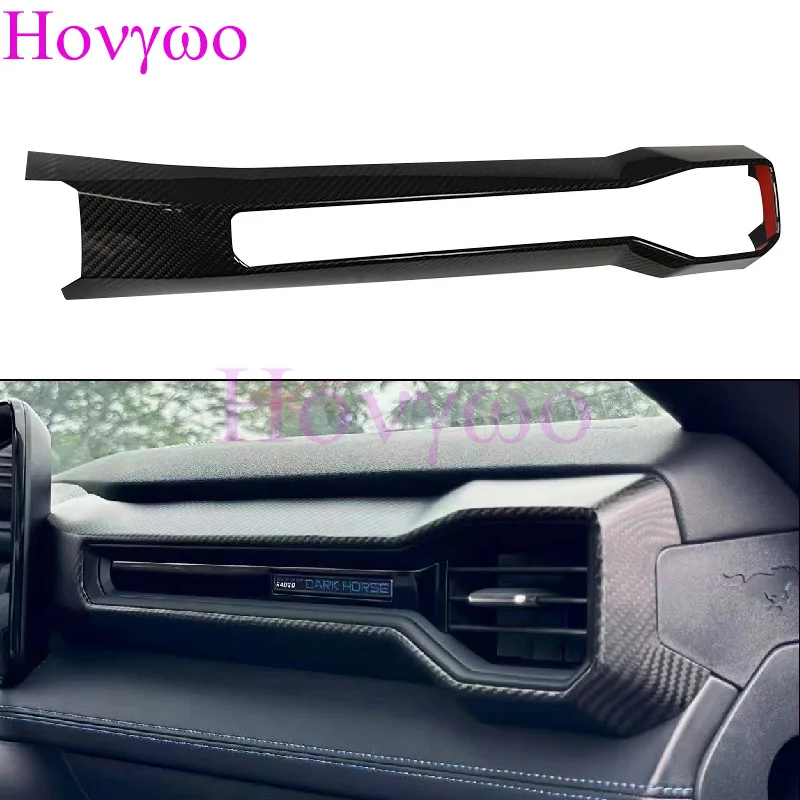 

Real Dry Carbon Car Interior Passenger Side Air Conditioning Vent Trim Dash Cover For Ford Mustang 2024up