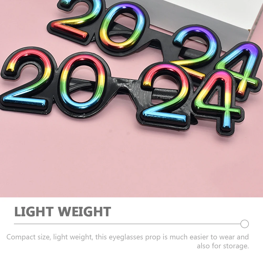 

5 Pcs 2024 Sunglasses New Year Party Props 2024 Eyewear Photo Props Party Glasses Photo Accessories Plastic Storage