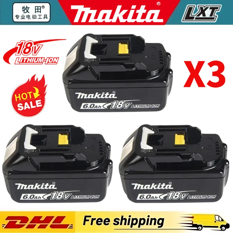 

100% Original Makita 18V Battery 6AH Rechargeable , Replaceable LED Lithium-ion, 6.0 Ah 18V LXT BL1860B BL1860BL1850 BL1830