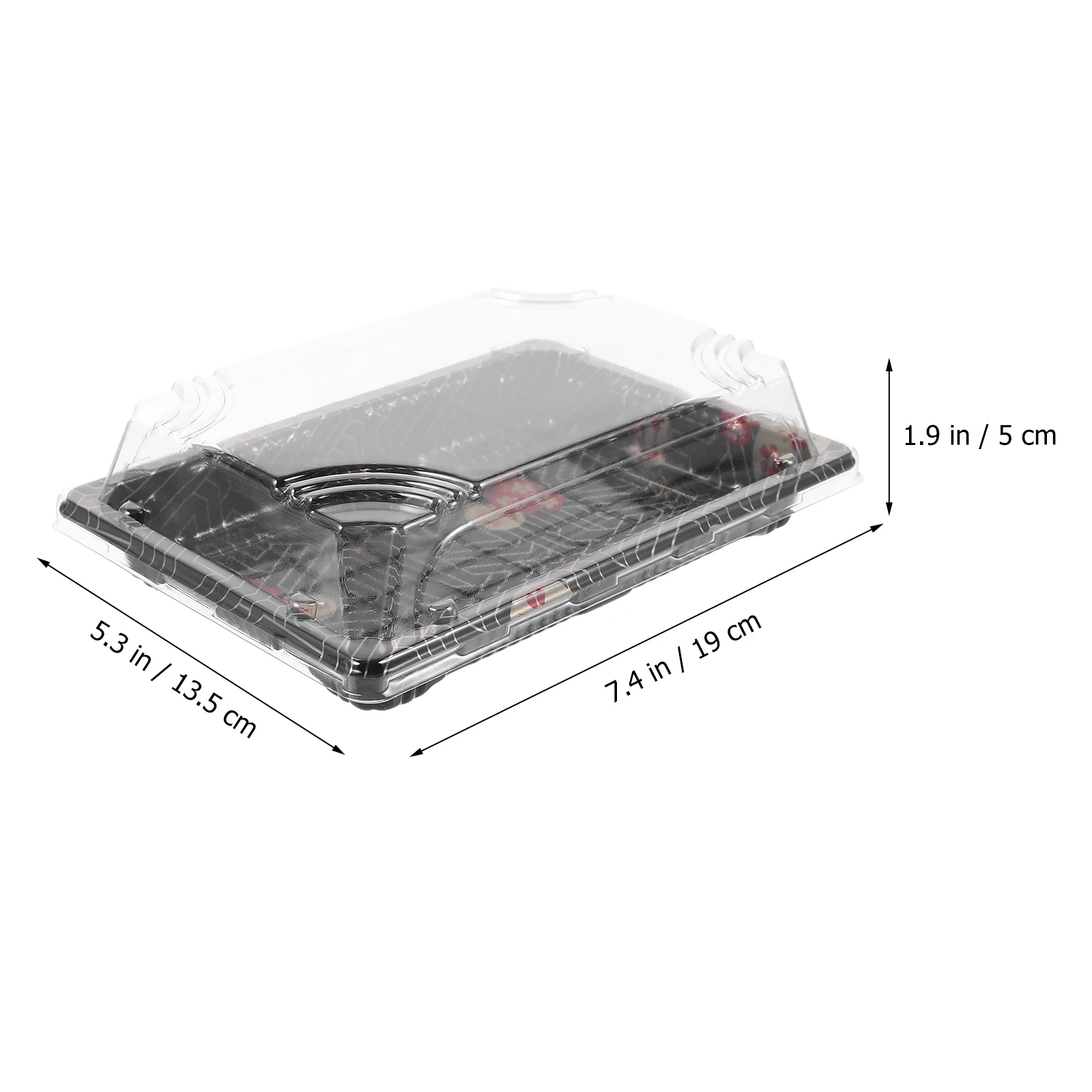 

25 pcs Sushi Containers Reusable Plastic Clear Lid Rectangular Sushi Containers With Lid Shape Lightweight Portable Storage
