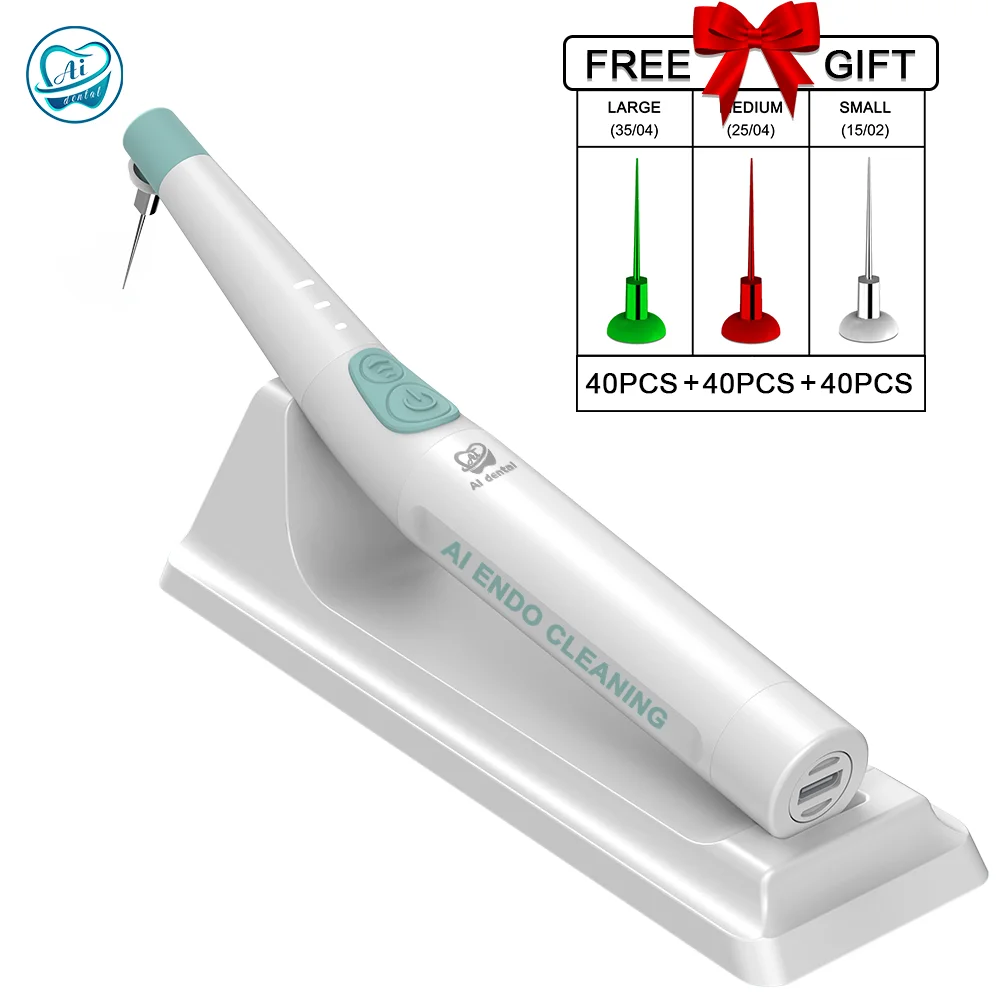 

AI-Endo-CL Dental Sonic Irrigator Endodontic Treatment Cordless Handpiece with 3 Size Activator Tips for Surgery Root Canal New