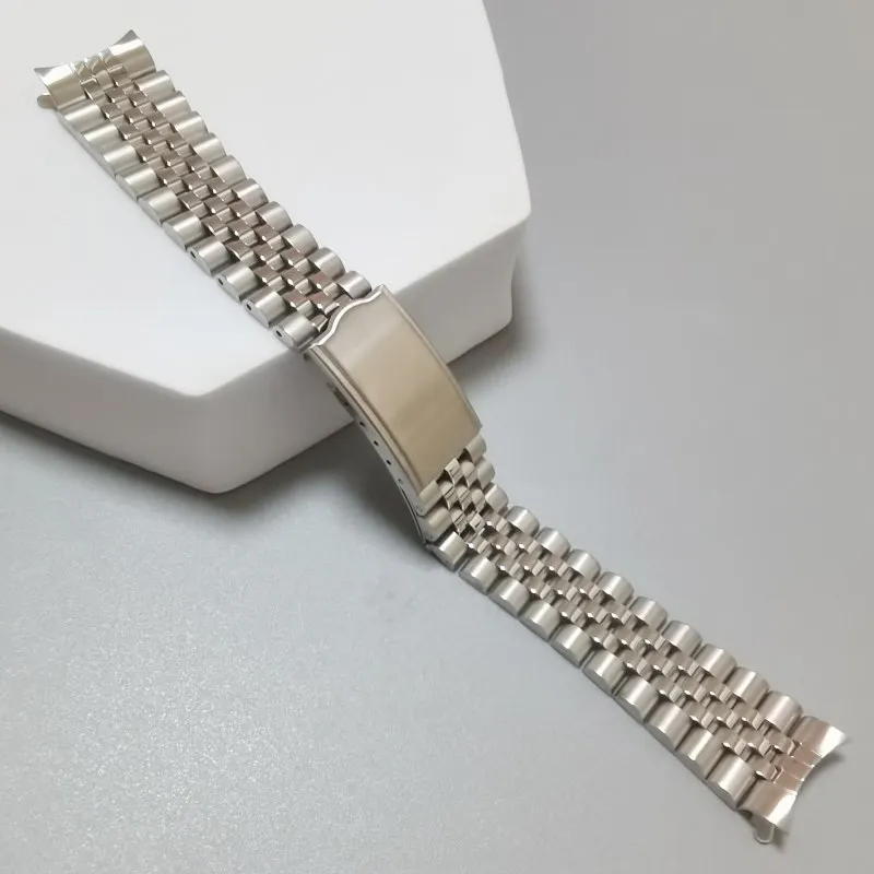 18mm 19mm 20mm 21mm Curved End 316L Stainless Steel Silver Jubilee Watch Strap Band Bracelet Fit for Seiko 5 Series Watch