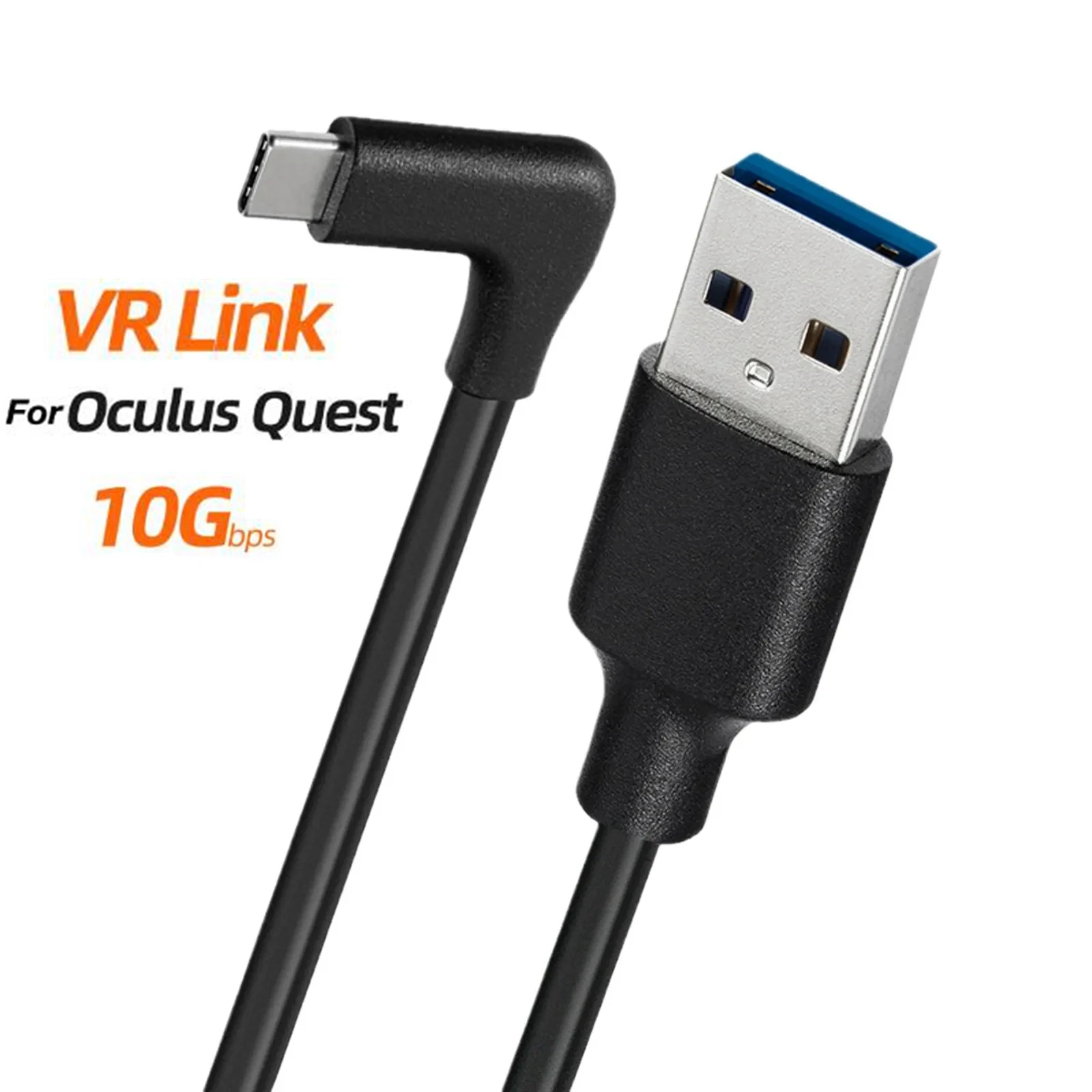 USB 3.2 Data Cable 10Gbps USB A to USB C 3A Fast Charging Elbow 1m 2m 3m for Oculus Quest 1/2 VR Link Type C Cable Camera Line