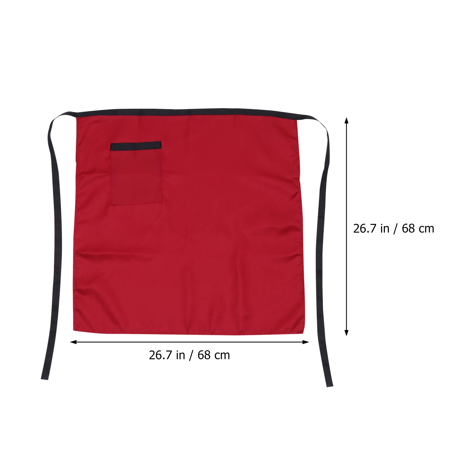 

Kitchen Half Apron Short Waist Red Working Size Staff Chef Half length Waiter Anti fouling Stain resistant Shrink proof Easy