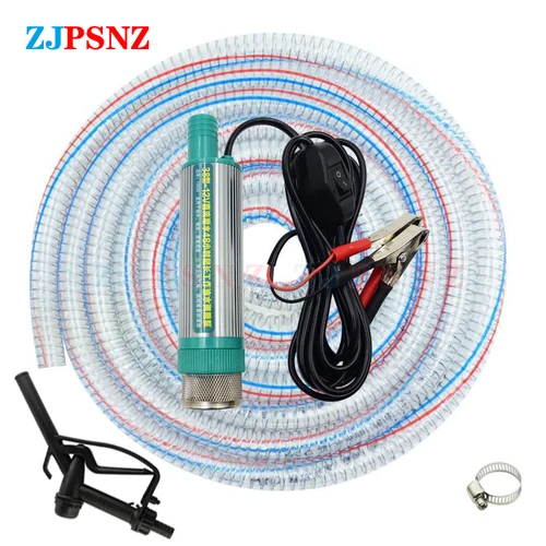 Mini bomba portátil para coche eléctrico, 38mm, 12V, 24V, para bombear aceite diésel, bomba de transferencia de agua, Camping, pesca, bomba sumergible de 30L/min