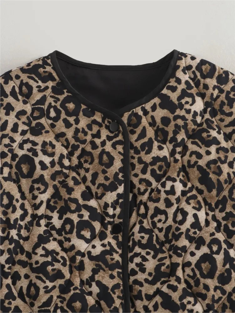 Lightweight Leopard Print Winter Jacket Woman Long Sleeve Pocket Loose Casual New In Coats & Jackets Куртка Зима Женская 2025