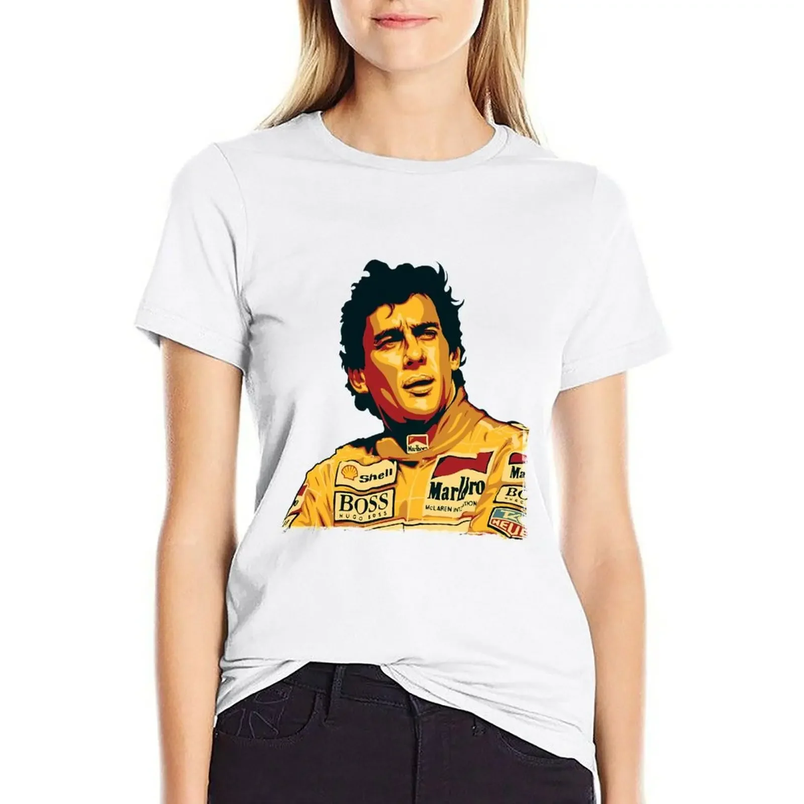 

Ayrton senna T-shirt aesthetic clothes anime clothes rock and roll t shirts for Women