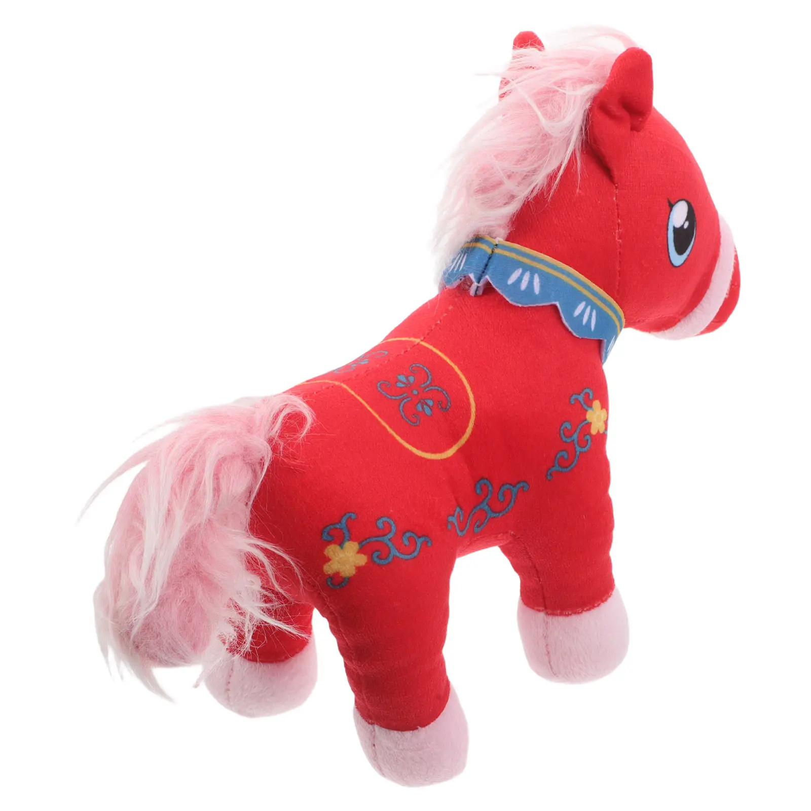 

Chinese Zodiac Horse Soft Red Stuffed Animal Cuddly Standing Mascot for 2026 Chinese New Year Spring Festival Party Favor