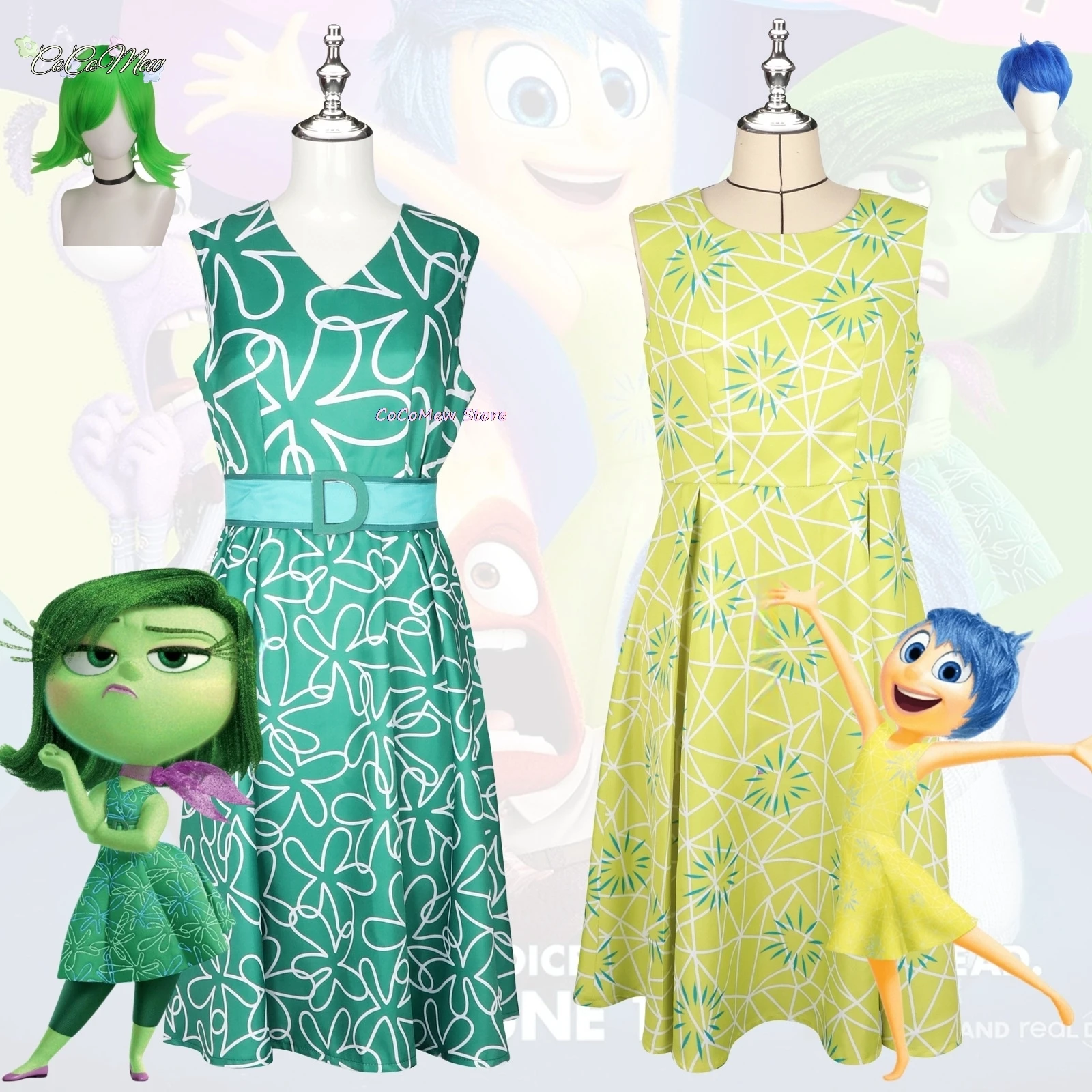 Inyanyanアウトコスプレコスチューム子供、プリンセスドレス、ドレス、ウィッグ、ヘアピン、ハロウィーン、カーニバル、誕生日、幸せ、女の子