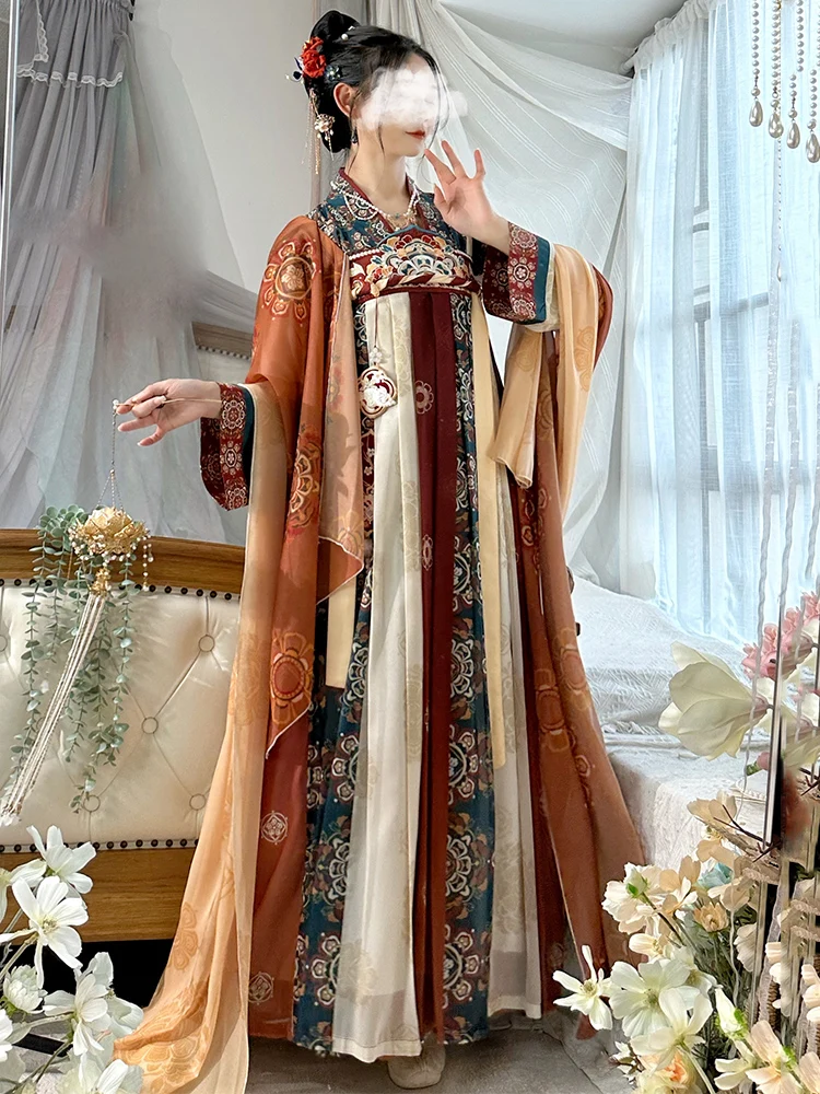 Hanfu Dress Women Chinese Tang Dynasty Costumes Ancient Hanfu Traditional Embroidery Dress Fairy For Spring And Summer