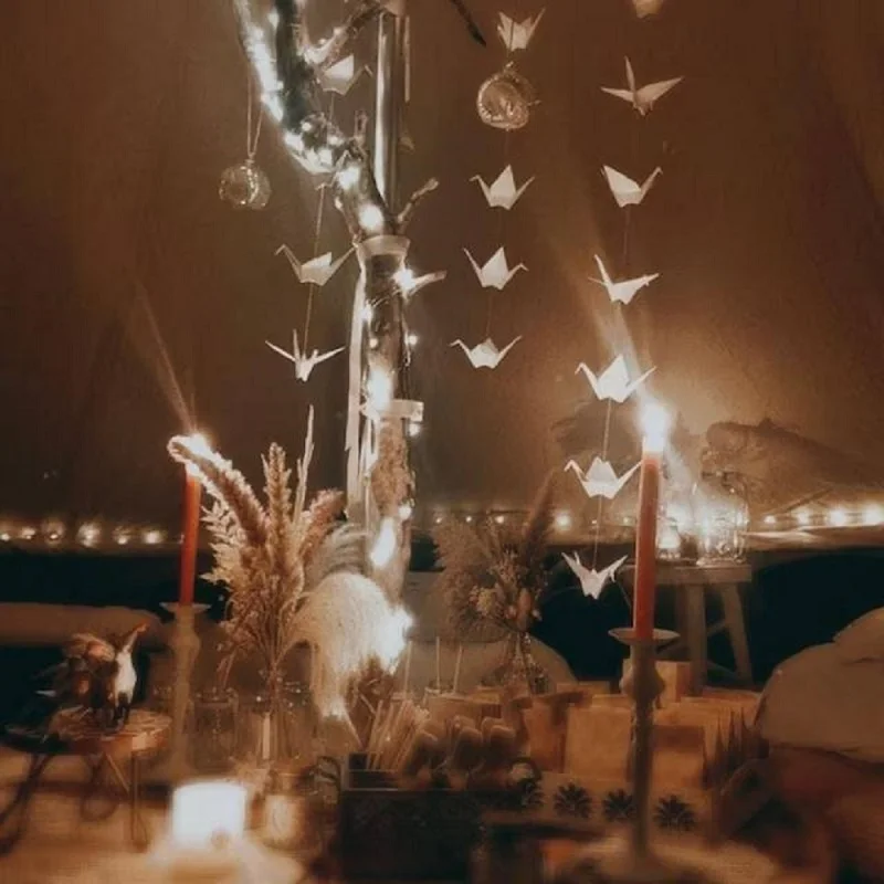 White Premade Origami Paper Cranes Garlands For Wedding Party Origami Doves For Valentine\'s Day Engagement Party Decorations