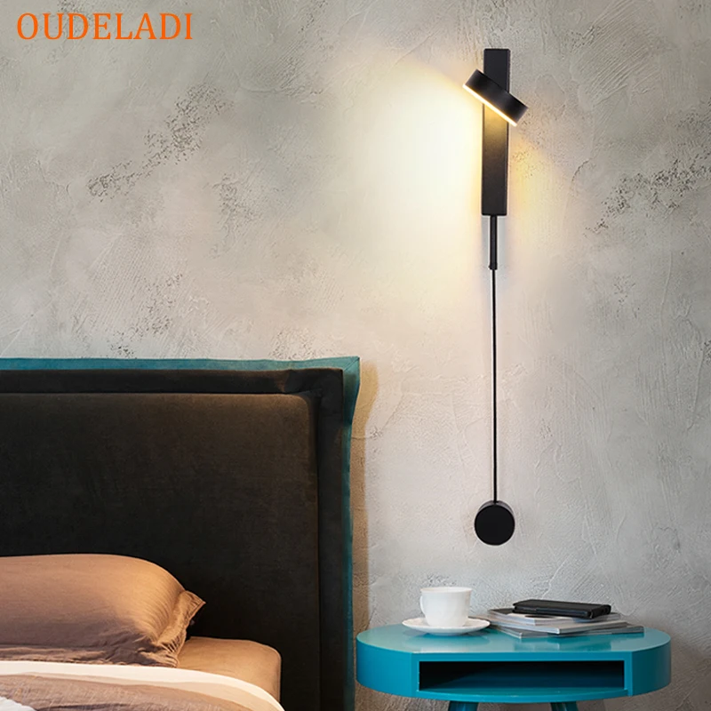 

Bedroom bedside LED wall lamp Rotation adjustment Home decoration living room wall sconce Stair Aisle Indoor lighting